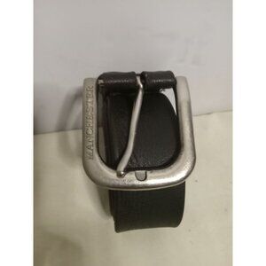 Manchester Leather Belt Size 36 Classic 1.5in Silvertone Buckle